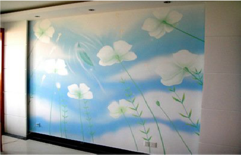 浏阳画墙绘怎么画好白云的蓬松感？